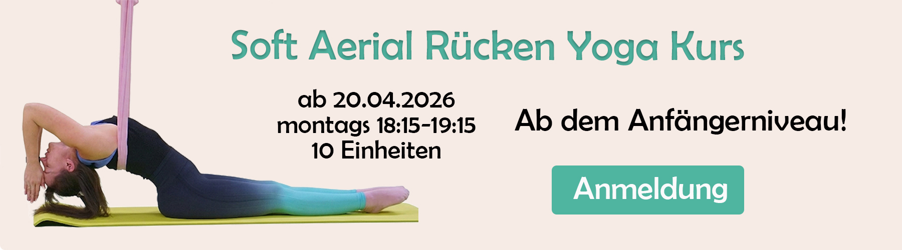 soft aerial rücken yoga kurs